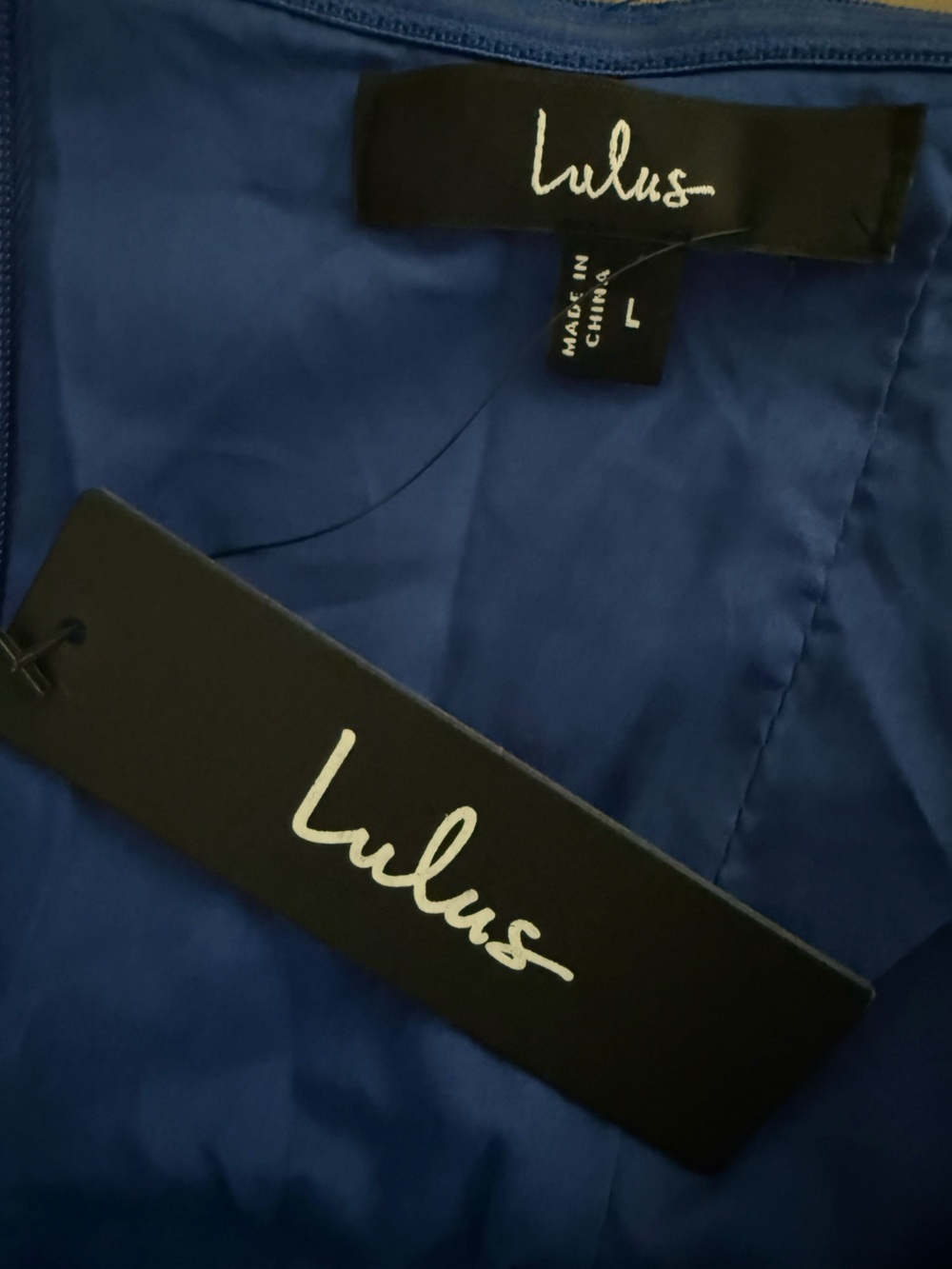 Lulus Compelling Style Royal Blue Strapless A-Line Maxi Dress - Size L - Picture 5 of 6